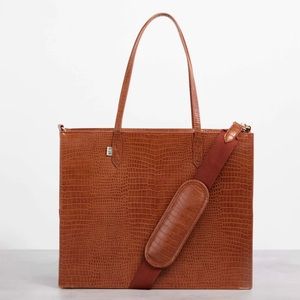 Stunning  Work Tote in Cognac Croc